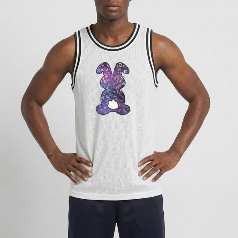 Leopard Pattern Rabbit Easter Men's Basketball Jersey