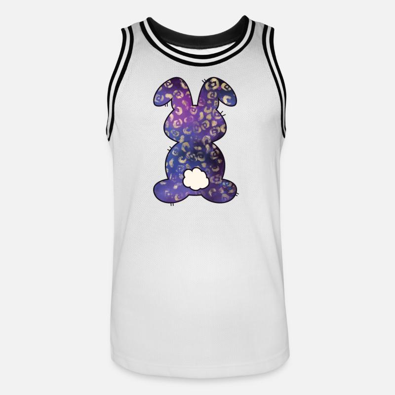 Leopard Pattern Rabbit Easter - Men's Basketball Jersey - white/black