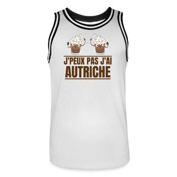 Autriche, Vienne - Maillot de basket Homme - blanc/noir - Devant - AI Model Male 185 dark (185cm)