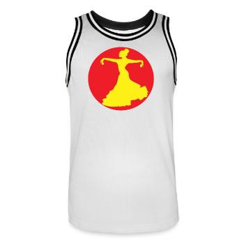Flamenco dancer from Andalusia - Men's Basketball Jersey - white/black - Front - AI Model Male 185 dark (185cm)