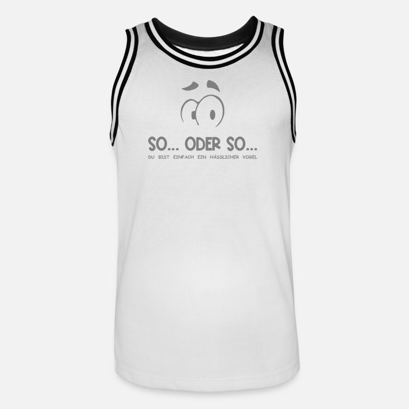 So...Oder So: Hässlicher Vogel - Grau - Männer Basketball-Trikot - Weiß/Schwarz