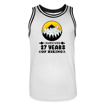 27. Geburtstag Wanderer 27 Jahre alt Gipfel Berge - Männer Basketball-Trikot - Weiß/Schwarz - Vorne - AI Model Male 185 dark (185cm)