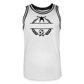 Fußball 1 - Männer Basketball-Trikot - Weiß/Schwarz - Vorne - AI Model Male 185 dark (185cm)