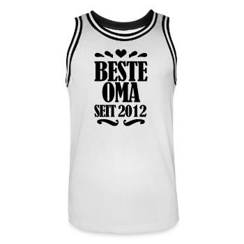 Beste Oma seit 2012 - Geschenk für die beste Oma - Männer Basketball-Trikot - Weiß/Schwarz - Vorne - AI Model Male 185 dark (185cm)