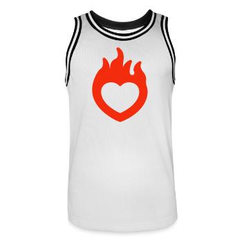 Saint-Valentin, Saint-Valentin, Saint-Valentin - Maillot de basket Homme - blanc/noir - Devant - AI Model Male 185 dark (185cm)