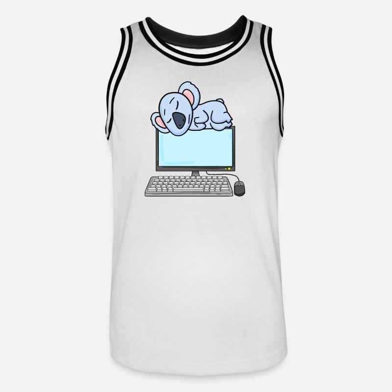 Koala Computer Nerd Programmierer Geschenk - Männer Basketball-Trikot - Weiß/Schwarz