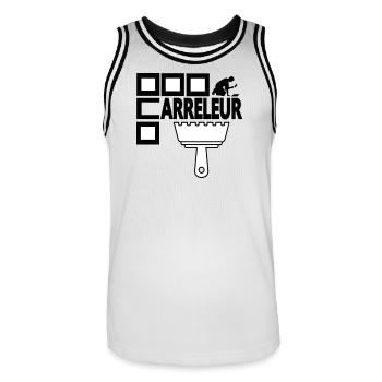 Carreleur - Maillot de basket Homme - blanc/noir - Devant - AI Model Male 185 dark (185cm)
