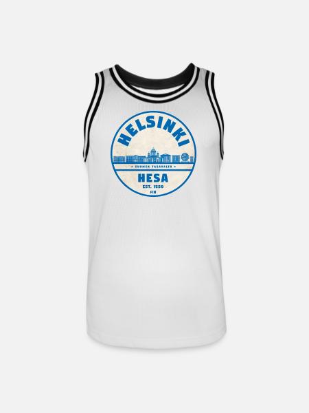 Helsinki Skyline Emblem 1550 - Men's Basketball Jersey - white/black
