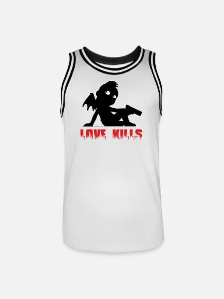 Love Kills 2 - Men's Basketball Jersey - white/black