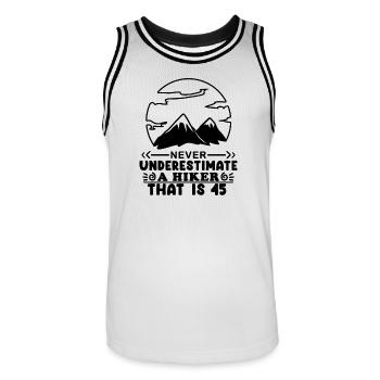 45 Jahre alt Geschenk - Männer Basketball-Trikot - Weiß/Schwarz - Vorne - AI Model Male 185 dark (185cm)