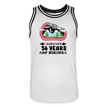 Berg Wanderer 56. Geburtstag 56 Jahre alt Geschenk - Männer Basketball-Trikot - Weiß/Schwarz - Vorne - AI Model Male 185 dark (185cm)