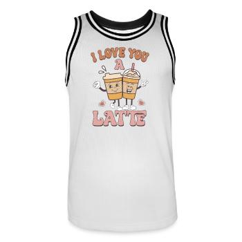 I love you retro Valentines - Men's Basketball Jersey - white/black - Front - AI Model Male 185 dark (185cm)