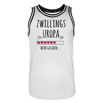 werdender Zwillingsuropa Schwangerschaft Zwillinge - Männer Basketball-Trikot - Weiß/Schwarz - Vorne - AI Model Male 185 dark (185cm)