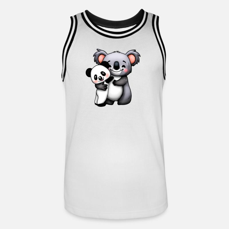 simpatico orso koala e orso panda squeeze e - Maglia da basket per uomo - bianco/nero