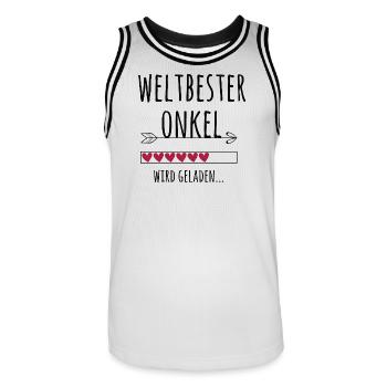 werdender Onkel Schwangerschaft Geschenk - Männer Basketball-Trikot - Weiß/Schwarz - Vorne - AI Model Male 185 dark (185cm)