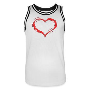 Herz - Männer Basketball-Trikot - Weiß/Schwarz - Vorne - AI Model Male 185 dark (185cm)