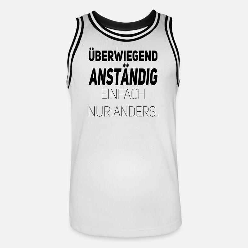 Anständig einfach nur anders - Männer Basketball-Trikot - Weiß/Schwarz