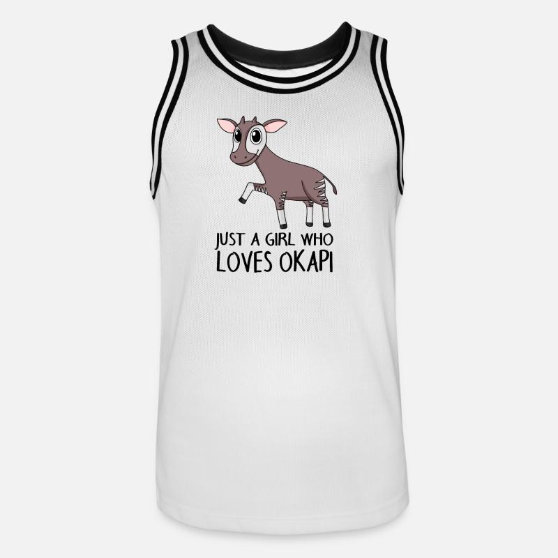 Okapi Mädchen Spruch - Männer Basketball-Trikot - Weiß/Schwarz