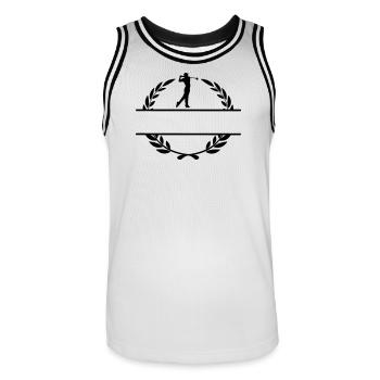 Golfer im Lorbeerkranz - Männer Basketball-Trikot - Weiß/Schwarz - Vorne - AI Model Male 185 dark (185cm)