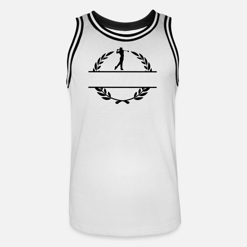 Golfer im Lorbeerkranz - Männer Basketball-Trikot - Weiß/Schwarz