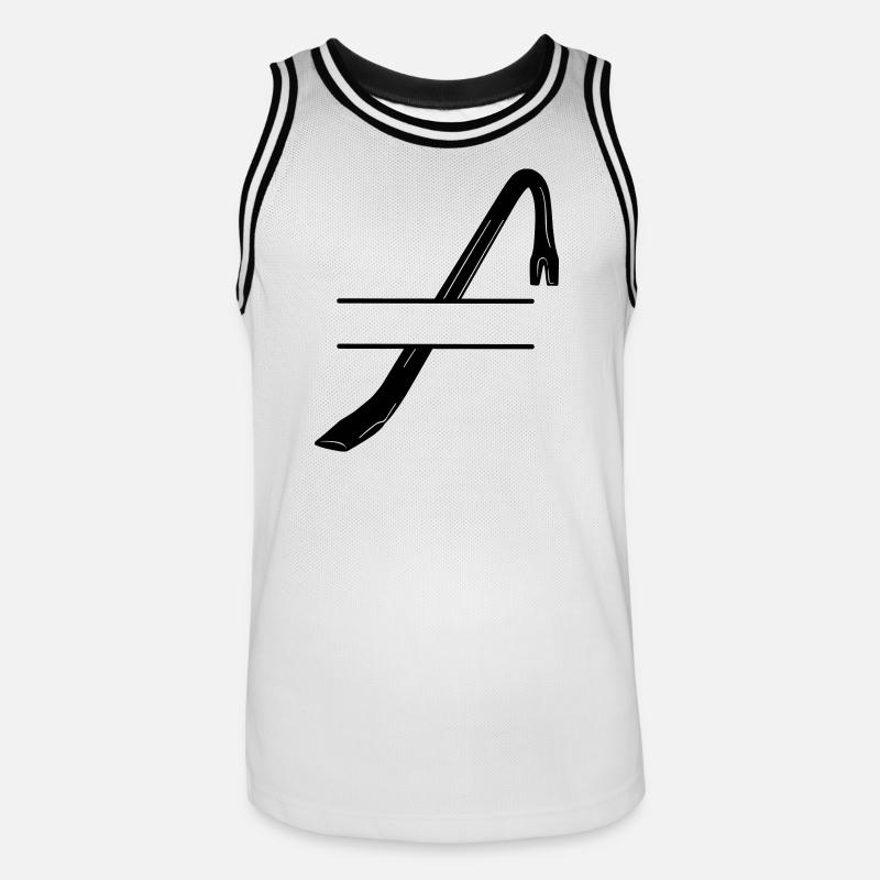 Einbruchslogo Brechstange oder Brechstange - Männer Basketball-Trikot - Weiß/Schwarz