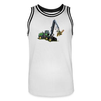 Moissonneuse-batteuse, Moissonneuse-batteuse - Maillot de basket Homme - blanc/noir - Devant - AI Model Male 185 dark (185cm)