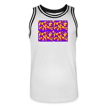 Déco motif cube coloré - Maillot de basket Homme - blanc/noir - Devant - AI Model Male 185 dark (185cm)
