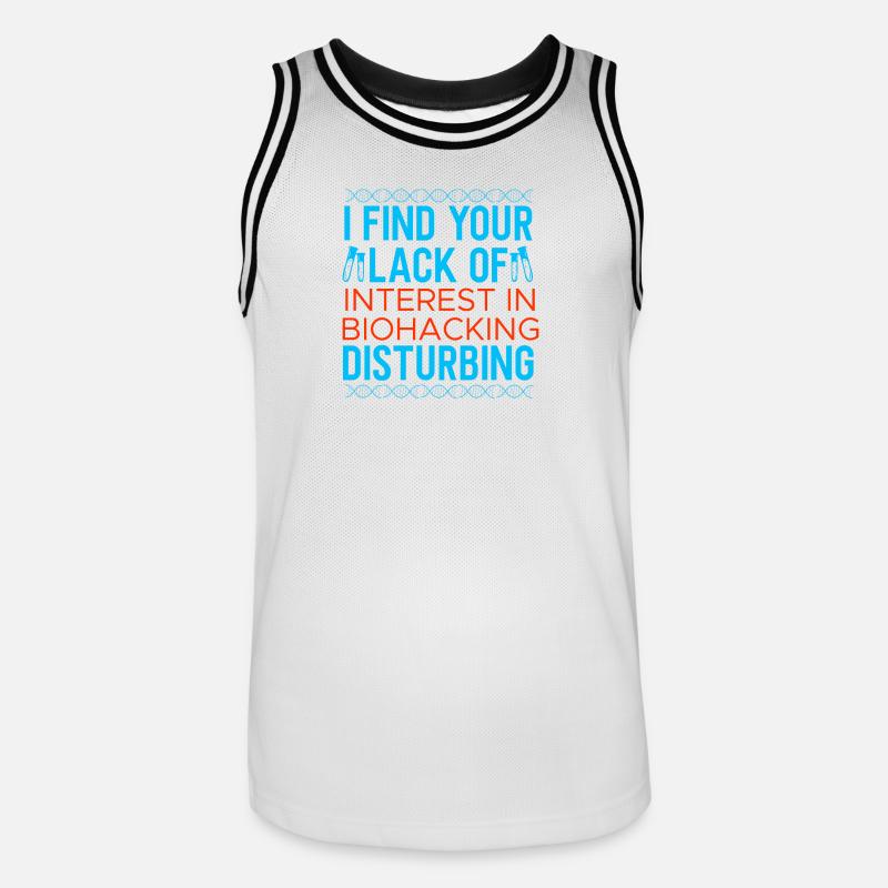 Conception de biohacking - Maillot de basket Homme - blanc/noir