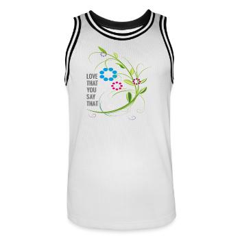 love Liebe Blumenranke - Männer Basketball-Trikot - Weiß/Schwarz - Vorne - AI Model Male 185 dark (185cm)