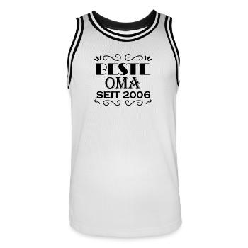 Beste Oma seit 2006 - Oma Geschenk - Männer Basketball-Trikot - Weiß/Schwarz - Vorne - AI Model Male 185 dark (185cm)