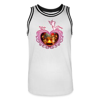 Die erstaunlichen Abenteuer der Fee und der Eule von - Männer Basketball-Trikot - Weiß/Schwarz - Vorne - AI Model Male 185 dark (185cm)
