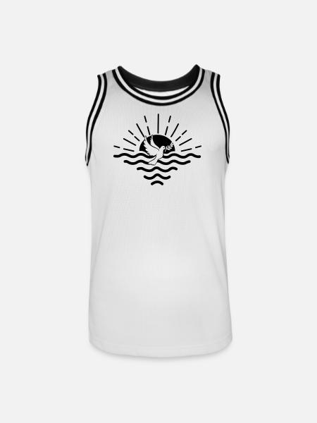 sunset pigeon - Men's Basketball Jersey - white/black