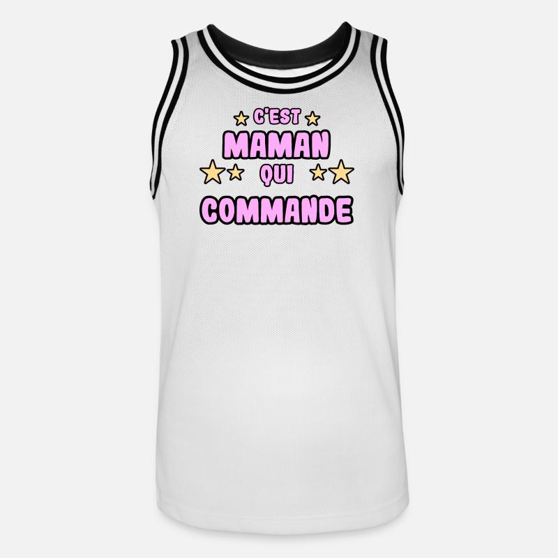 C'est maman qui commande - Maillot de basket Homme - blanc/noir