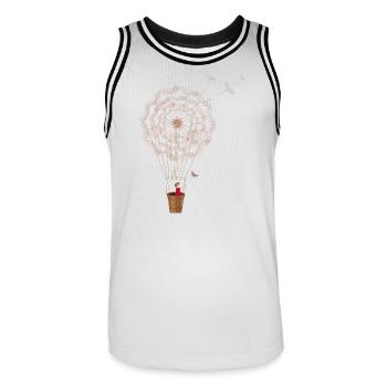 Ballon de pissenlit fantaisiste - Maillot de basket Homme - blanc/noir - Devant - AI Model Male 185 dark (185cm)