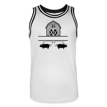 Logo de l’élevage porcin - Maillot de basket Homme - blanc/noir - Devant - AI Model Male 185 dark (185cm)