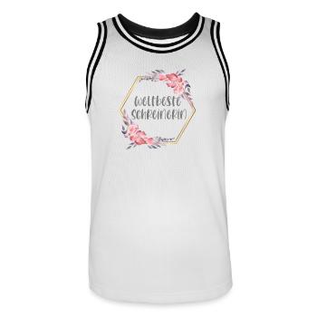 Weltbeste Schreinerin Schreinerei Beruf Geschenk - Männer Basketball-Trikot - Weiß/Schwarz - Vorne - AI Model Male 185 dark (185cm)