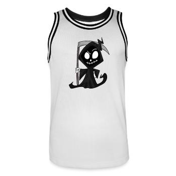 Faucheuse avec faux - Halloween - Maillot de basket Homme - blanc/noir - Devant - AI Model Male 185 dark (185cm)