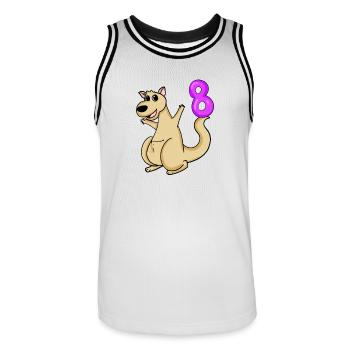 8 Birthday 8 years old with animal motif - eight - Men's Basketball Jersey - white/black - Front - AI Model Male 185 dark (185cm)