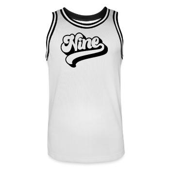 Neuf 9e anniversaire Enfants Garçons Filles 9 ans - Maillot de basket Homme - blanc/noir - Devant - AI Model Male 185 dark (185cm)