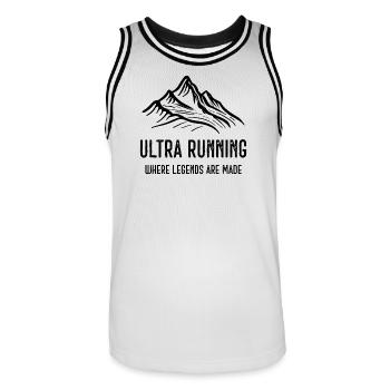 Ultra Running - Là où les légendes se font - Maillot de basket Homme - blanc/noir - Devant - AI Model Male 185 dark (185cm)