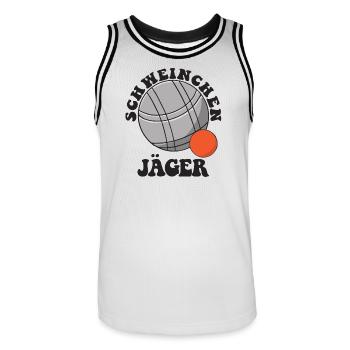 Boule Spruch Kugeln für Bouler Boccia Spiel - Männer Basketball-Trikot - Weiß/Schwarz - Vorne - AI Model Male 185 dark (185cm)