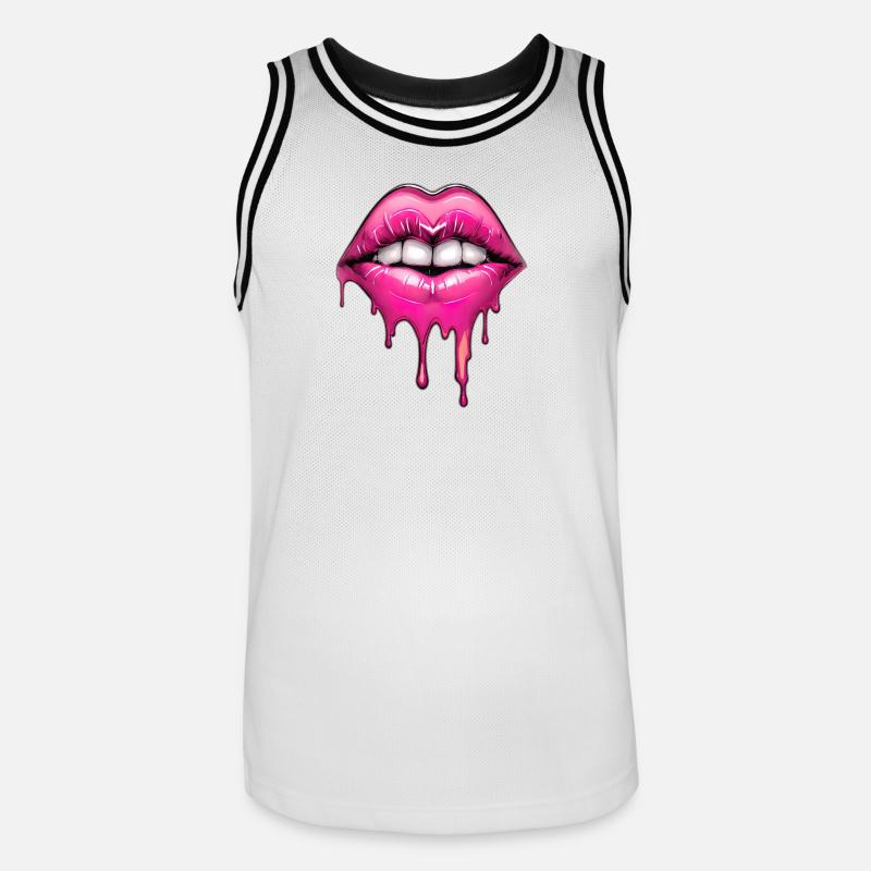Lips - Men's Basketball Jersey - white/black