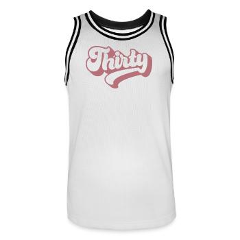 Trente 30e anniversaire pour les femmes de 30 ans - Maillot de basket Homme - blanc/noir - Devant - AI Model Male 185 dark (185cm)