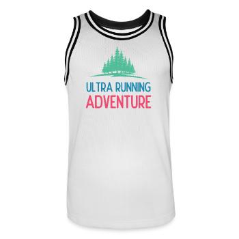 Ultra Running Advrenture - Männer Basketball-Trikot - Weiß/Schwarz - Vorne - AI Model Male 185 dark (185cm)