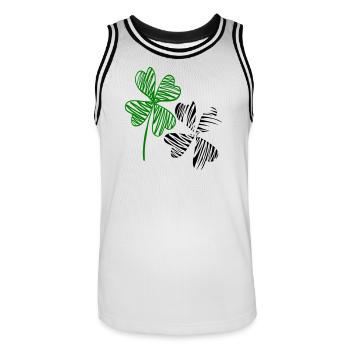 Shamrocks, happiness - Men's Basketball Jersey - white/black - Front - AI Model Male 185 dark (185cm)
