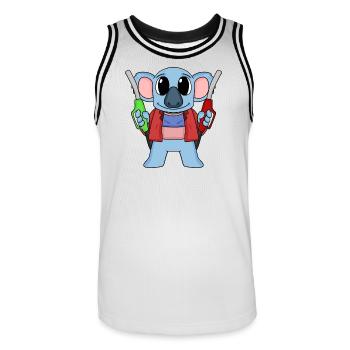Gas station attendant Koala gas station - Men's Basketball Jersey - white/black - Front - AI Model Male 185 dark (185cm)