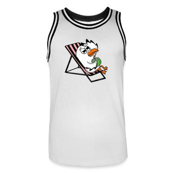Gull - Men's Basketball Jersey - white/black - Front - AI Model Male 185 dark (185cm)