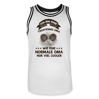 Ich bin eine Tischtennis Oma - Männer Basketball-Trikot - Weiß/Schwarz - Vorne - AI Model Male 185 dark (185cm)