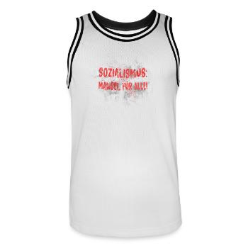 Sozialismus Mangel für alle - Männer Basketball-Trikot - Weiß/Schwarz - Vorne - AI Model Male 185 dark (185cm)