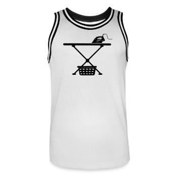 Iron srichplak and laundry basket - Men's Basketball Jersey - white/black - Front - AI Model Male 185 dark (185cm)